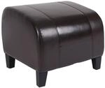 Hocker Sitzw&uuml;rfel Sitzhocker Aversa, Leder + Kunstleder, 37x45x47 cm