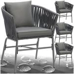 tectake&reg; Stuhlset, Geflecht im Rope-Design, abnehmbare Polyesterbez&uuml;ge, 60 x 61 x