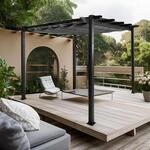 Aluminium Pergola MCW-N93, Gartenpavillon Pavillon Garten, stabiles 8cm-Gestell