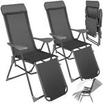 tectake&reg; 2er Set Aluminium Gartenstuhl, klappbar, 5-fach verstellbare R&uuml;ckenlehne