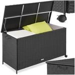 tectake&reg; Auflagenbox, 253 l, mit Aluminiumgestell und Rattangeflecht, komfortable