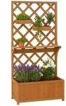 Hochbeet MCW-P68, Pflanz-/Blumenkasten Rankgitter Rankhilfe Ablage H&auml;ngek&auml;sten Holz