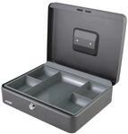 HMF Geldkassette abschlie&szlig;bar mit M&uuml;nzeinsatz, 30 x 24 x 9 cm, Schwarz