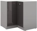 Eckunterschrank 90x90 Hochglanz Grau K&uuml;chenzeile K&uuml;chenblock K&uuml;che Grey Bianca