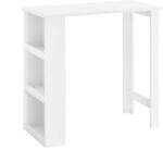 SoBuy Bartisch mit 3 F&auml;chern Wei&szlig; 112x57x106cm Modern