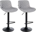 CLP Barhocker 2er Set, Barstuhl Kasson h&ouml;henverstellbar und drehbar mit