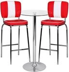 Stehtisch FineBuy Bartisch Bistrotisch Imbisstisch Metall Chrom Glas Rund 60 cm