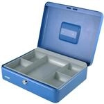 HMF Geldkassette abschlie&szlig;bar mit M&uuml;nzeinsatz, 30 x 24 x 9 cm, Blau