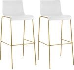 CLP Barhocker 2er Set stapelbar mit Fu&szlig;ablage Hover, Barstuhl mit Sitz aus