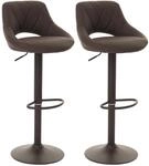 2er-Set Barhocker MCW-N64, Barstuhl Tresenhocker, Fu&szlig;ablage drehbar, Kunstleder