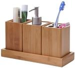 4-teiliges Badset MCW-B85, Badezimmerset Badaccessoires Seifenspender