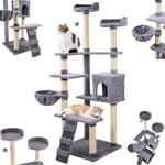 Ecosa XXL Katzenbaum Kratzbaum gro&szlig; 170cm Kletterturm mit mehreren Plattformen