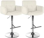 CLP Barhocker 2er Set mit Lehne Los Angeles, Barstuhl gepolstert Samt, Tresenstuhl