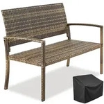 tectake&reg; Rattan-Gartenbank, 2-Sitzer, robustes Polyrattan, 125 x 62,5 x 90 cm,