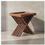 KADIMA DESIGN Massiver Sheesham-Holz Klapptisch, vielseitig einsetzbar, 60x57 cm,