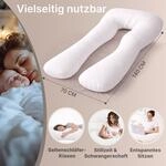 ELONEO Seitenschl&auml;ferkissen mit Bezug, Stillkissen, Schwangerschaftskissen XXL,