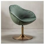 KADIMA DESIGN Loungesessel: Bequem, Drehfunktion, gr&uuml;n-gold, Trompetenfu&szlig;, 360&deg;