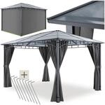 tectake&reg; Gartenpavillon, mit Aluminiumgestell, pulverbeschichtet,