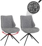 2er-Set Esszimmerstuhl MCW-O48, K&uuml;chenstuhl, drehbar Auto-Return, Stoff/Textil