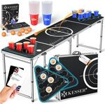KESSER&reg; Bier Pong Tisch Set mit Kartenspiel Trinkspiel inkl. 100 Becher (50 Rot & 50