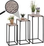 3er-Set Blumentisch MCW-N70, Beistelltisch Tisch Blumenst&auml;nder Ablage, stapelbar,
