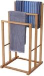 Handtuchhalter MCW-B18, Badezimmer Handtuchst&auml;nder freistehend, Bambus 82x42x42cm