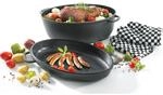 Aluguss Multibr&auml;ter LEIPZIG mit Grilldeckel 38x26 cm
