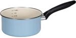 Emaille-Stieltopf mit Chromrand Serie SYLT 16 cm