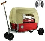 Beachtrekker Faltbarer Bollerwagen "LiFe" + Feststellbremse + Verdeck, Rot