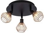 BRILLIANT Lampe Dalma Spotrondell 3flg schwarz/kupfer 3x QT14, G9, 33W, geeignet