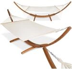 tectake&reg; H&auml;ngematte, mit Holzgestell, f&uuml;r 2 Personen, Belastbarkeit 200 kg, 205 x