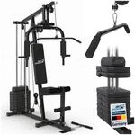 ArtSport Kraftstation ProfiGym 2000 Set mit Latzugstange, Butterflystange & Seilzug