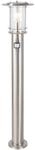 BRILLIANT Lampe York Au&szlig;enstandleuchte Bewegungsmelder edelstahl 1x A60, E27, 40W,