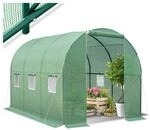 tectake&reg; Foliengew&auml;chshaus, 11,4 m&sup3;, in Tunnelform mit 6 Fenstern,