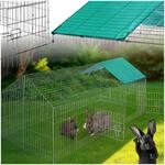 tectake&reg; Freilaufgehege f&uuml;r Kaninchen, aus 12 Gitterelementen, 2 T&uuml;ren, 180 x 75 x