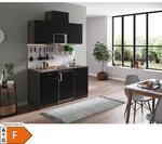 Respekta K&uuml;chenzeile KB150EYSMI 150 cm Schwarz-Eiche York Nachbildung
