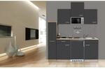Respekta K&uuml;chenzeile KB180ESGMIC 180 cm Grau-Eiche S&auml;gerau Nachbildung