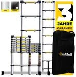 Craftfull Teleskopleiter CF-101A, Ausziehleiter aus Aluminium, Finger-Protection,