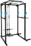 tectake&reg; Power Rack, mit Latzug, h&ouml;henverstellbare Langhantelablagen und