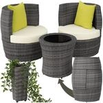 tectake&reg; Aluminium Rattan Sitzgruppe, wetterfest und UV-best&auml;ndig, mit