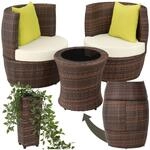 tectake&reg; Aluminium Rattan Sitzgruppe, wetterfest und UV-best&auml;ndig, mit