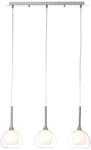 BRILLIANT Lampe Hadan Pendelleuchte 3flg chrom/wei&szlig;-transparent 3x D45, E14, 40W,