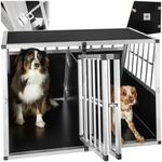 tectake&reg; Hundetransportbox doppel, mit schr&auml;ger R&uuml;ckwand, verschlie&szlig;bare