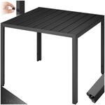 tectake&reg; Aluminium Gartentisch, Oberfl&auml;che in Holzoptik, 2 h&ouml;henverstellbare