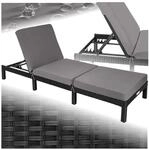 tectake&reg; Rattan Sonnenliege, widerstandsf&auml;hig, 6-fach verstellbare R&uuml;ckenlehne,