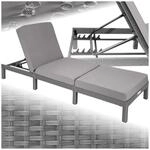 tectake&reg; Rattan Sonnenliege, widerstandsf&auml;hig, 6-fach verstellbare R&uuml;ckenlehne,