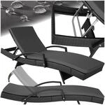 tectake&reg; Aluminium Rattan Sonnenliege, wetterfest und UV-best&auml;ndig, abnehmbare
