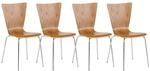 CLP 4er-Set Stapelstuhl Aaron Mit Holzsitz Und Metallgestell I 4 x Stuhl Mit
