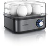 Arendo Eierkocher 8-fach, 500 W, Edelstahl, Härtegrad einstellbar, für 8 Eier, grau