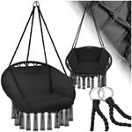 tectake&reg; H&auml;ngesessel, mit Sitz- und R&uuml;ckenpolster, gro&szlig;e Zierquasten, 80 x 72 x